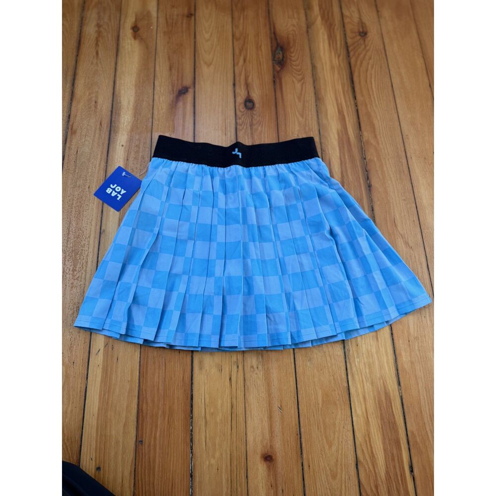 Women's Pleated Tennis Skort Checkered blue JoyLab XS NWT
